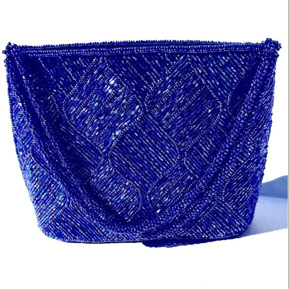 Purple Beaded Evening Bag - Picture 1 of 14